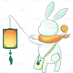 兔子灯笼中国风中秋节元素贴纸   