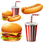 食物 汉堡包 热狗 可乐 png