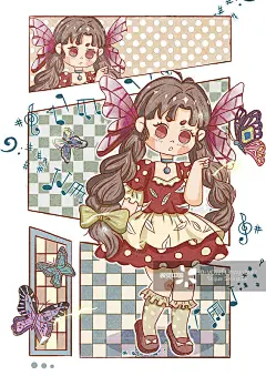 可爱q版动漫分镜扁平化插画图片素材