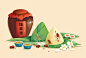 端午节,粽子,雄黄酒,绘画插图,插画图片ID:VCG211201965155