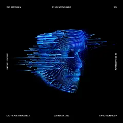 3D c4d 辛烷 photoshop 技术科幻蓝色海报横幅 рендер