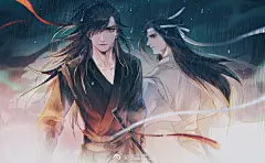 #忘羡# 手书片段翻新完啦！是可以做电脑壁纸的尺寸！ 
【为什么分手总在下雨天，不会画雨啊】 ​​​​