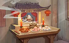 动画场景土地庙