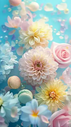 唯美梦幻小清新美食马卡龙壁纸