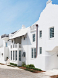 Alys Beach white stucco architecture with Dutch West Indies design on Thou Swell #alysbeach #beachtown #whitestucco #architecture #beachhouse