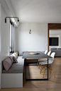 Contemporary Kitchen/Dining Room Design Ideas, Renovations & Photos with White Walls