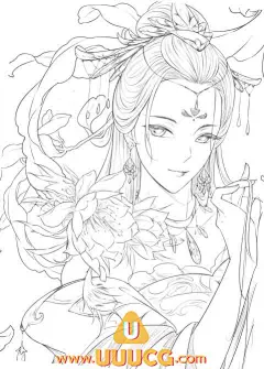 美术资源_[黑白线稿] 第三集 古风系列插画新手练习线稿43p_原画素材 - U社-www.uuucg.com