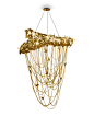 Mcqueen Chandelier | Hotel Lobby Chandelier | LUXXU Modern Lamps : This amazing piece is inspired in one of the most irreverent designers ever, Alexander McQueen. Made of brass with gold plated and handmade butterflies and majestic flowers ending with the