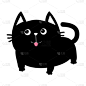 可爱的,猫,黑色,计算机图标,卡通,幽默,宠物,微笑,收集,设计