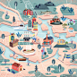 Illustrated maps for KLM Holland Herald magazine : These maps were designed for the KLM magazine Holland Herald.map, illustratedmap, design, illustration, architecture, trees, landscape, land, culture, worldmap, world, elemten, vector, background, web, ph