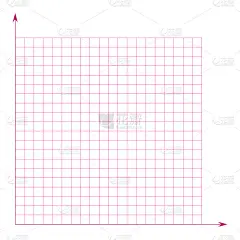 方格纸。数学图形。笛卡尔坐标系，x轴，y轴。正方形背景与彩色线。几何图案适用于学校、教育。衬空白透明