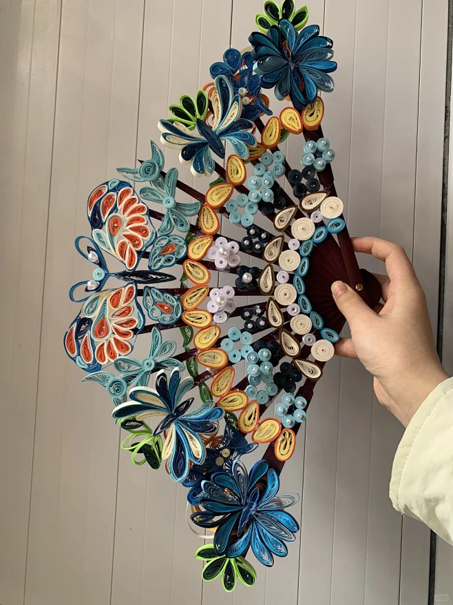 #衍纸成品扇子#非遗立体-花瓣网