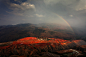 Red Land: Sunset Cloud Village is one of the most picturesque places in Red Land, China. As its name indicates, it's best to see before sunset. The reddish brown soil turns redder after rainfall and after farmers plow the land