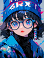 MJ|原色拼色Y2K女孩