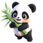 千库网_抱着竹子3d卡通元素可爱熊猫_元素编号13689297