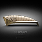 Strabo Sofa - Beige with aged bronze frame by Novikov Designs www.novikovdesigns.co.uk