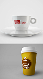 杯子贴图模板效果图手持咖啡杯马克杯LOGO分层标志VI设计素材