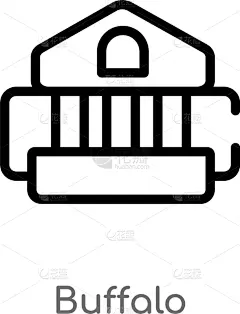 分离着色,轮廓,黑色,线条,水牛,简单,计算机图标,白色,创造力,自然