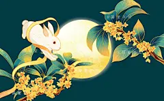 【玉兔宫殿】中秋包装插画 - 简爱手绘 - 原创作品 - 视觉中国(shijueME)