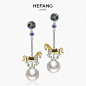 HEFANG Jewelry/何方珠宝 旋转木马耳环 七夕礼物