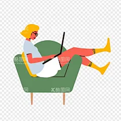 上网课插画  - 源文件下载【酷图网】上网课插画,沙发上办公,上网课,在线测试,在线教育,计算机教育,网上教学,在线学习,电脑课程,在线办公,远程办公,用电脑,手绘,手绘人物,扁平风,扁平化人物,矢量人物,卡通人物,人物,场景人物,扁平插画,人物插画素材,扁平化场景,AI,插画,矢量,卡通