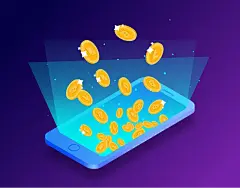 手绘卡通科技金融插画