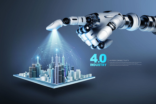 科技智能 机器人 城市建筑 未来科技概念...