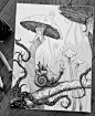 视觉传达设计考研手绘（黑线装饰画）