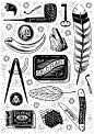 iJusi #28 : We were included in South African art and design publication iJusi #28. This issue was themed on tattoos so we created our own version of a flash sheet, made up of a series of smaller tattoo elements. We drew inspiration from adventures and my