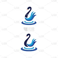 天鹅图标模板矢量插图