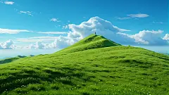 天空草地登山户外实景武功山大自然新鲜空气风景背景电脑壁纸绿色壁纸草原自由向往云朵大山蓝天白云