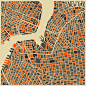 现代抽象市地图巴黎纽约伦敦米兰地图 