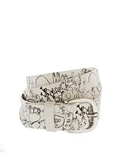 ASOS 甜美俏皮卡通涂鸦插画个性皮带腰带