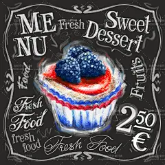 25个EPS 手绘粉笔元素黑板餐厅咖啡馆菜单设计素材 2017010306-淘宝网