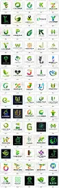 天然环保自然绿叶树木字母组合商标logo标志ai矢量平面设计素材图-淘宝网