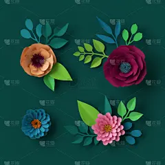 夏天,壁纸,多色的,数码图形,背景,春天,花纹,四元素,三维图形,纸花