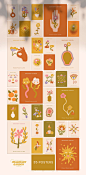 创意时尚抽象艺术花园植物花卉装饰海报图案手绘插图插画设计素材下载_颜格视觉