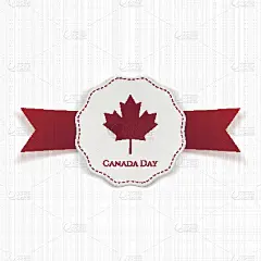 加拿大日问候红白纸横幅