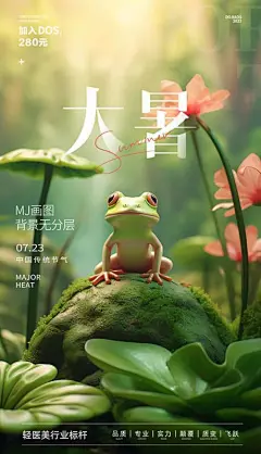 微商医美地产大暑小暑圈图创意海报-志设网-zs9.com