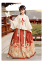 虎团团冬季加厚明制汉服女过年穿虎年冬装新年中国风拜年冬袄古装-淘宝网