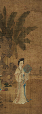 佚名《蕉荫仕女》， 91×34 cm 约2.8平尺，拍品。
