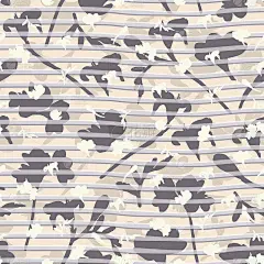 装饰分层花剪影纹理背景与手绘条纹。