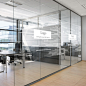 空间艺术企业办公室隔断玻璃装饰贴纸LOGO尺寸可定制透明静电贴膜