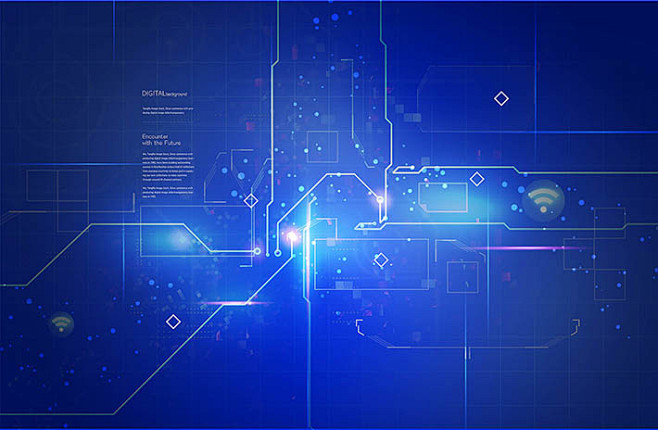 5G科技感海报蓝色背景