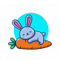 可爱的兔子与胡萝卜，卡通矢量插画矢量图素材