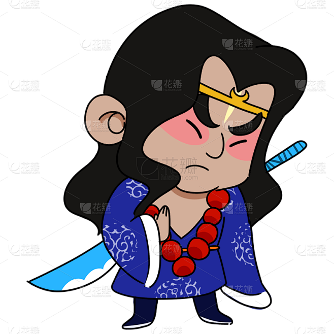 手绘Q版武松水浒传元素贴纸