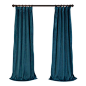 Exclusive Fabrics & Furnishings - Signature Everglade Teal Blackout Velvet Curtain Single Panel - SOLD PER PANEL . 100% Polyester Velvet Face Fabric | 100% Polyester Plush Blackout Lining .3" Pole Pocket with Hook Belt & Back Tabs . Weighted 