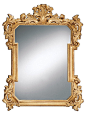 Inviting Home - Louis XIV decorative wall mirror - Louis XIV style carved wood decorative wall mirror in gold leaf finish with burnished highlights 35-1/2"W x 3"D x 46"H hand-crafted in Italy Carved wood Louis XIV style mirror with acanthus