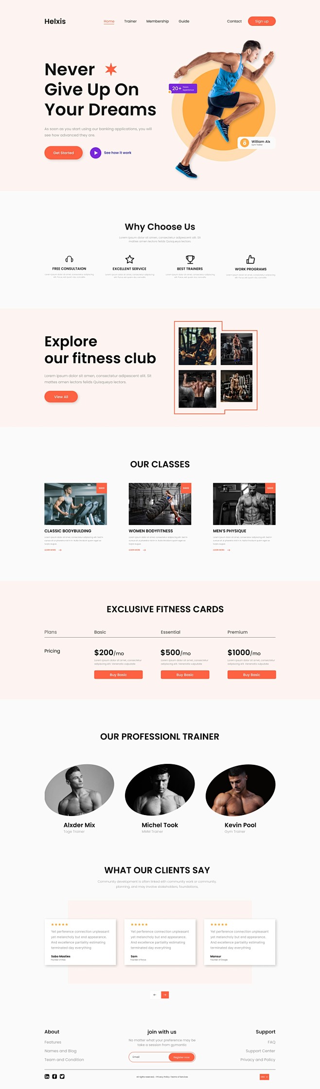 Fitness landing page...