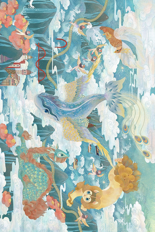 逍遙遊-鯤：北冥有魚，其名為鯤。鯤之大，不知其幾千裏也；化而為鳥，其名為鵬。鵬之背，不知其幾千裏也；怒而飛，其翼若垂天之雲。是鳥也，海運則將徙 ...